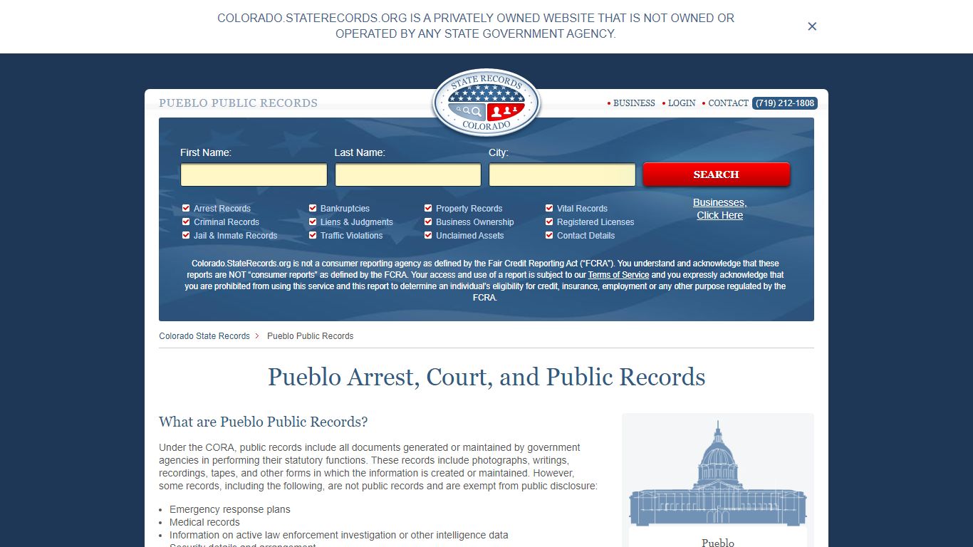 Pueblo Arrest and Public Records | Colorado.StateRecords.org