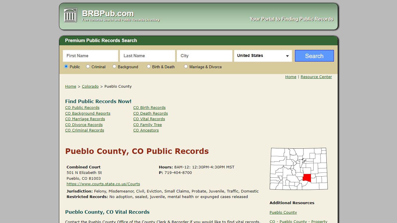 Pueblo County Public Records | Search Colorado Government Databases